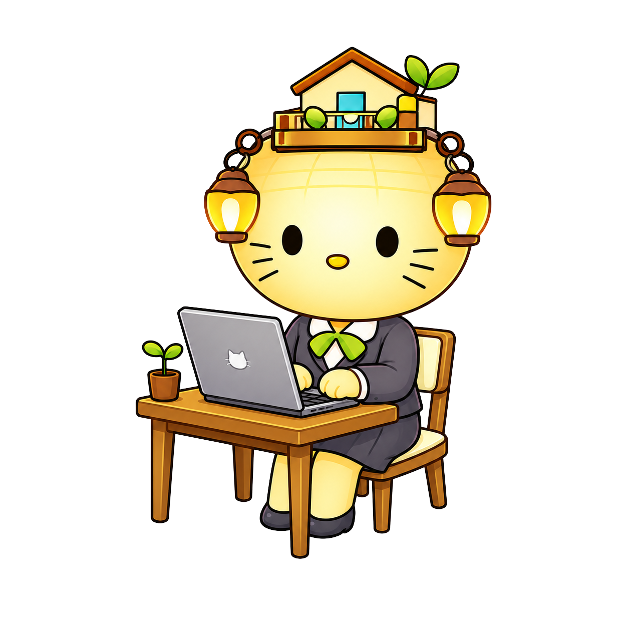 ノートパソコンでオンライン内見に対応するterasumuキャラクター