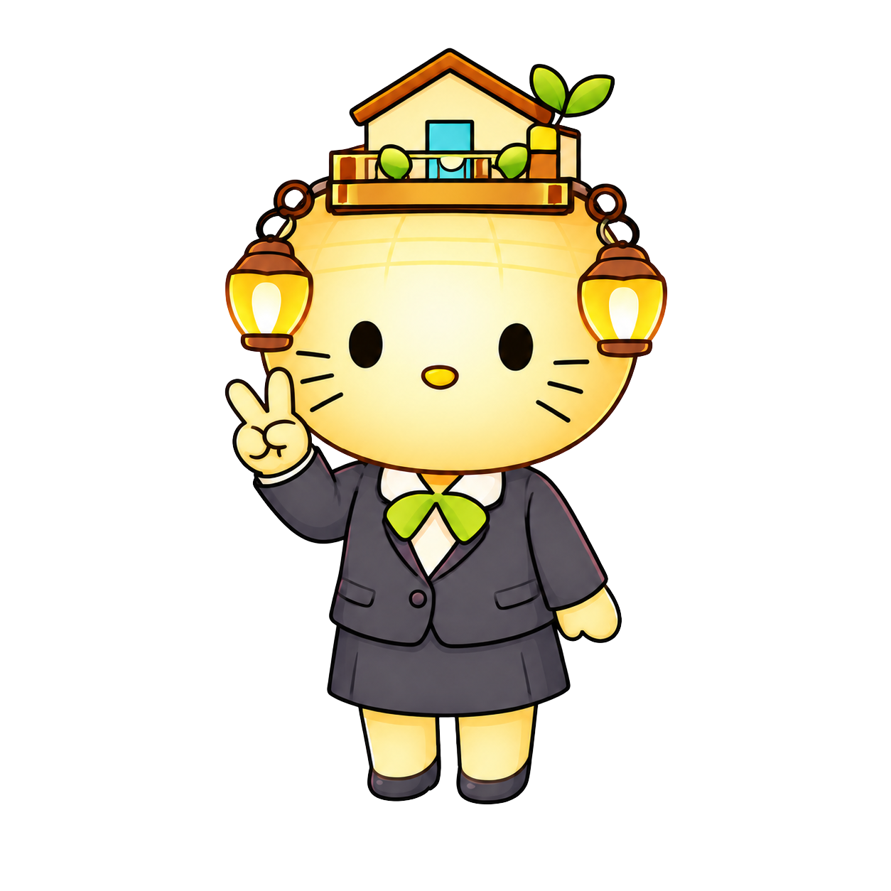 ピースサインをするterasumuキャラクター