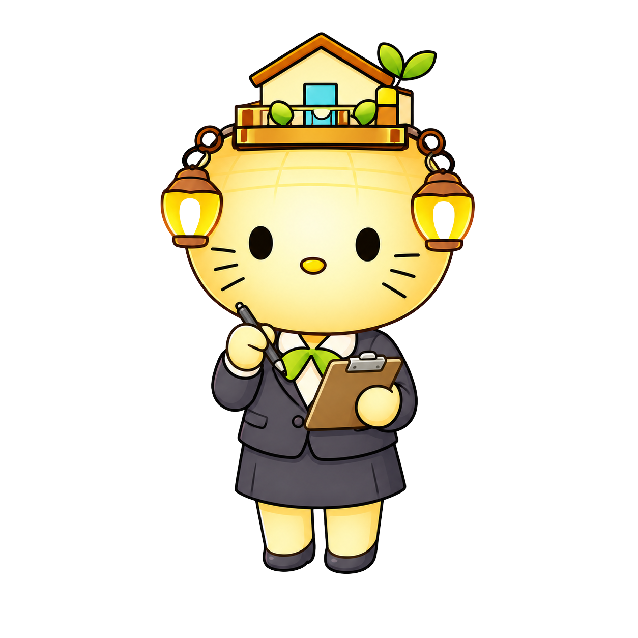 クリップボードを持つterasumuキャラクター